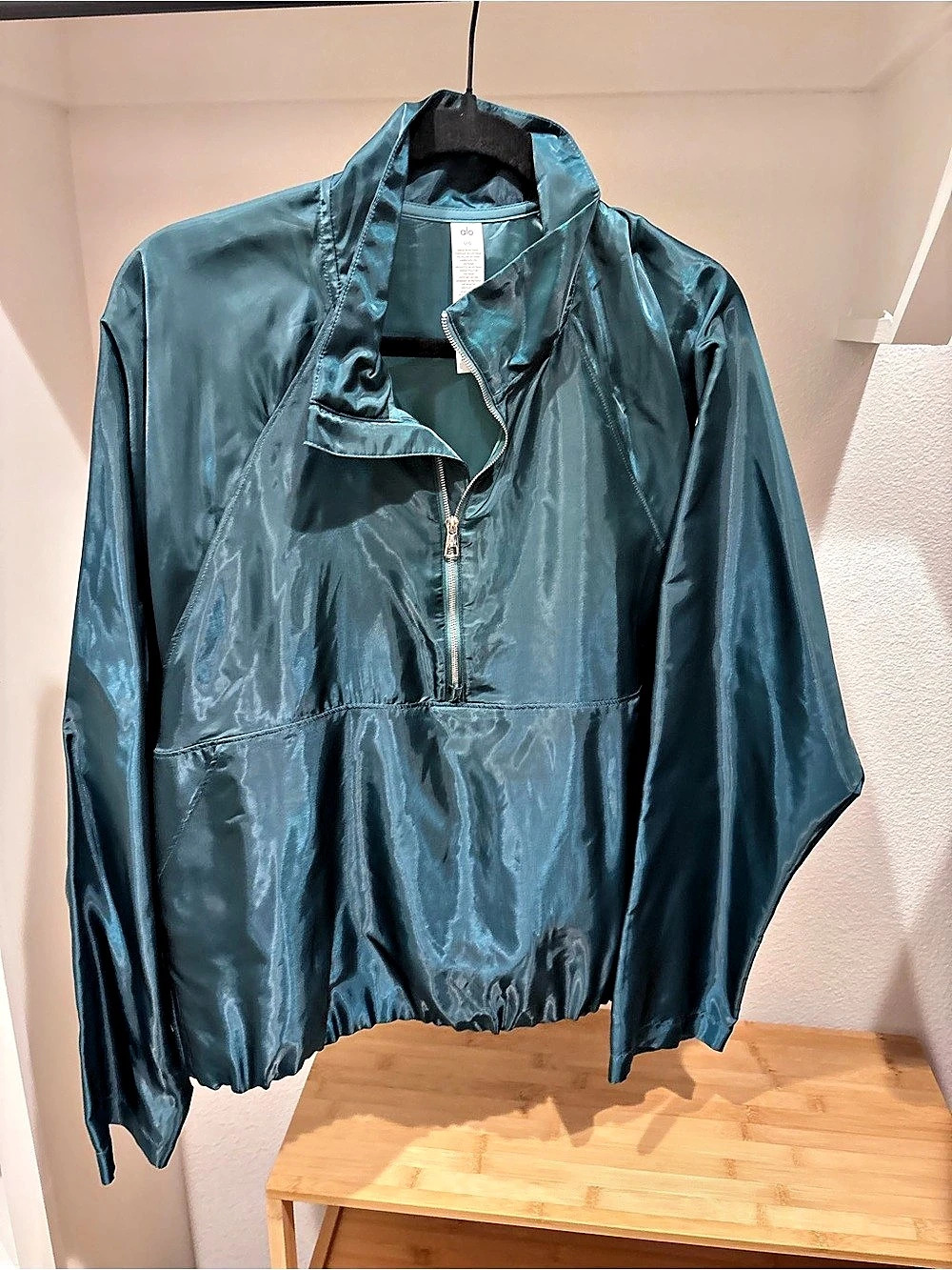 alo Teal Nylon Anorak Jacket Size Large